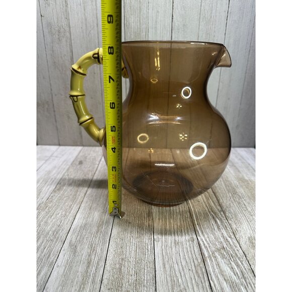 Vtg Tiki Bar Wine Glasses and Pitcher Acrylic Tree Bamboo Stem Cocktail Set 5 - Picture 7 of 13